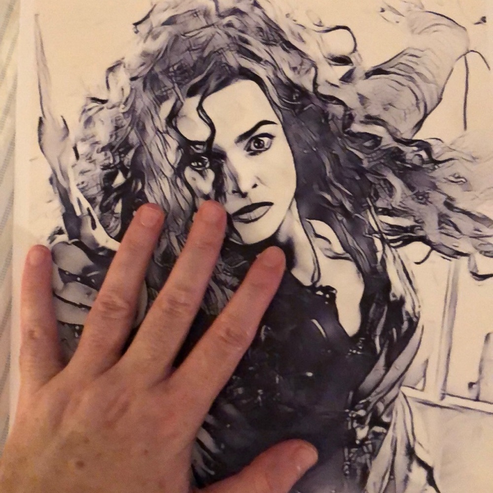 BELLATRIX LESTRANGE B&W ART PRINT - Picture 1 of 2